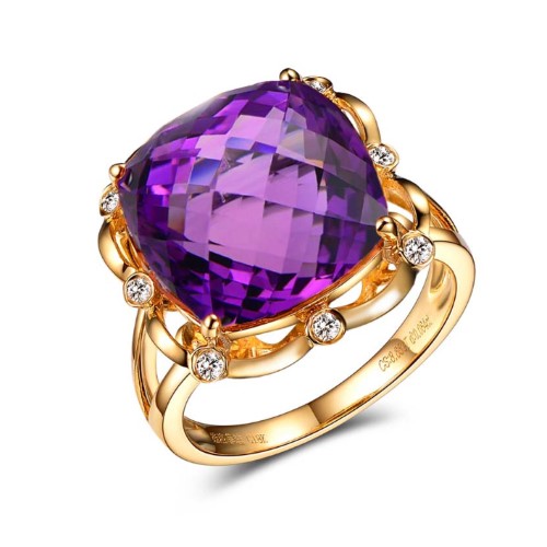 10 carat purple crystal ring